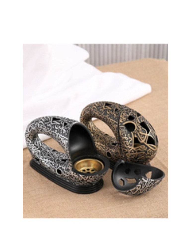 بخور بخور برنر مبخرہ عود برنر میوزیم آف دی فیوچر سلور، بلیک کلر - Image 5